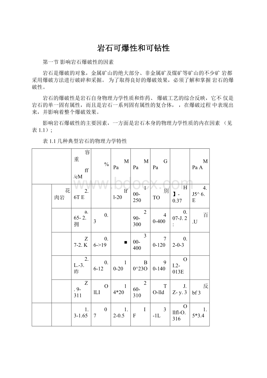 岩石可爆性和可钻性文档格式.docx