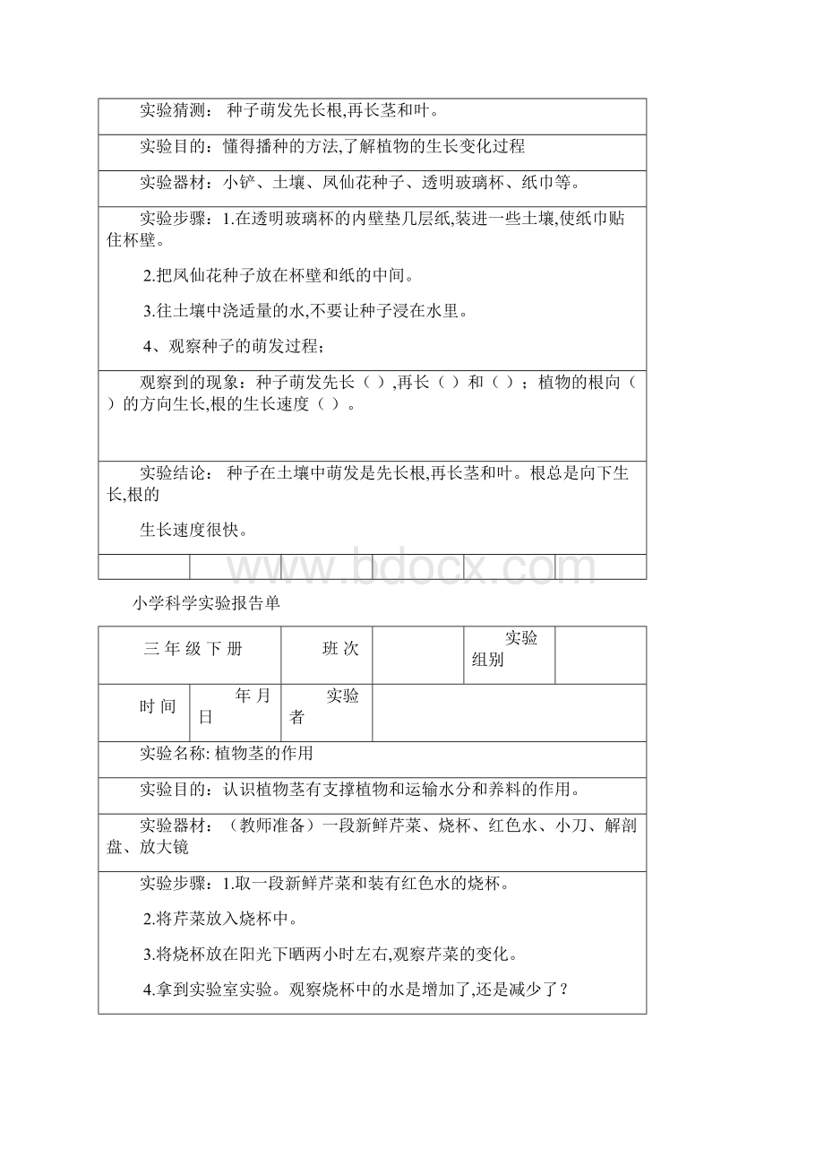 教科版小学三年级科学下册全册实验报告单.docx_第2页