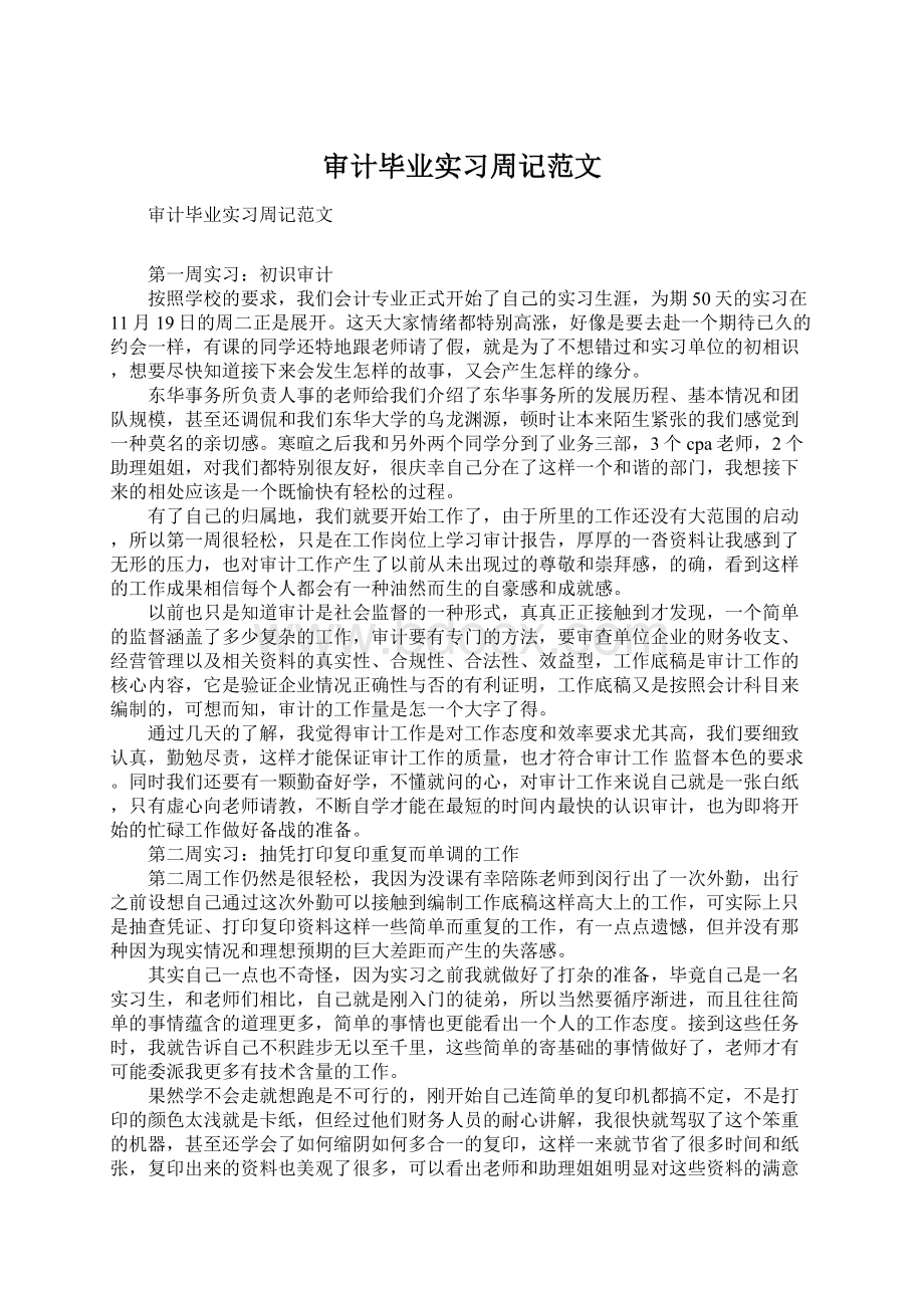 审计毕业实习周记范文.docx_第1页