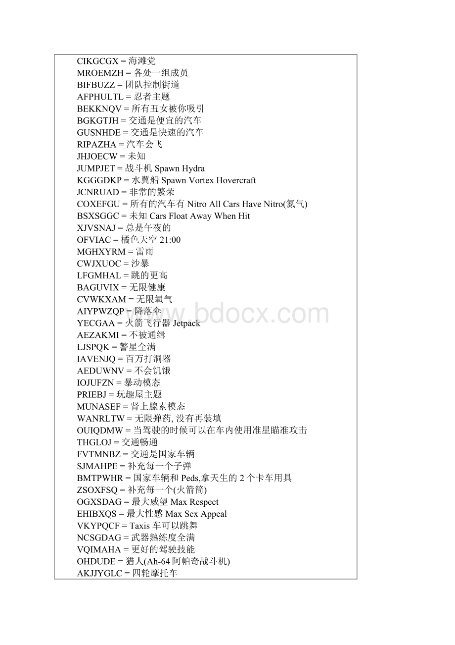 精品侠盗飞车圣地安列斯秘籍文档格式.docx_第2页