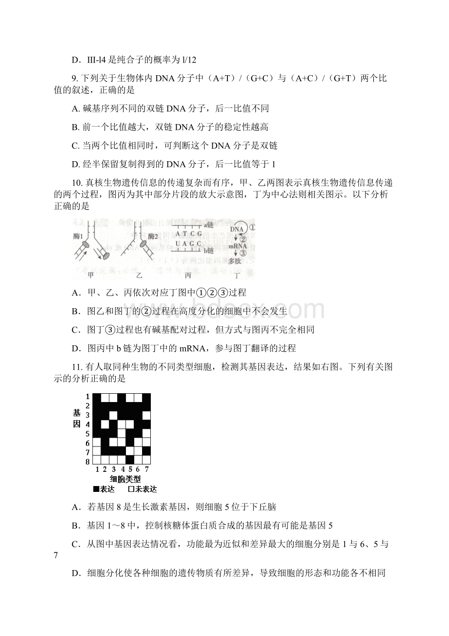 生物黑龙江省哈尔滨市第六中学届高三上学期期中考试试题Word格式.docx_第3页