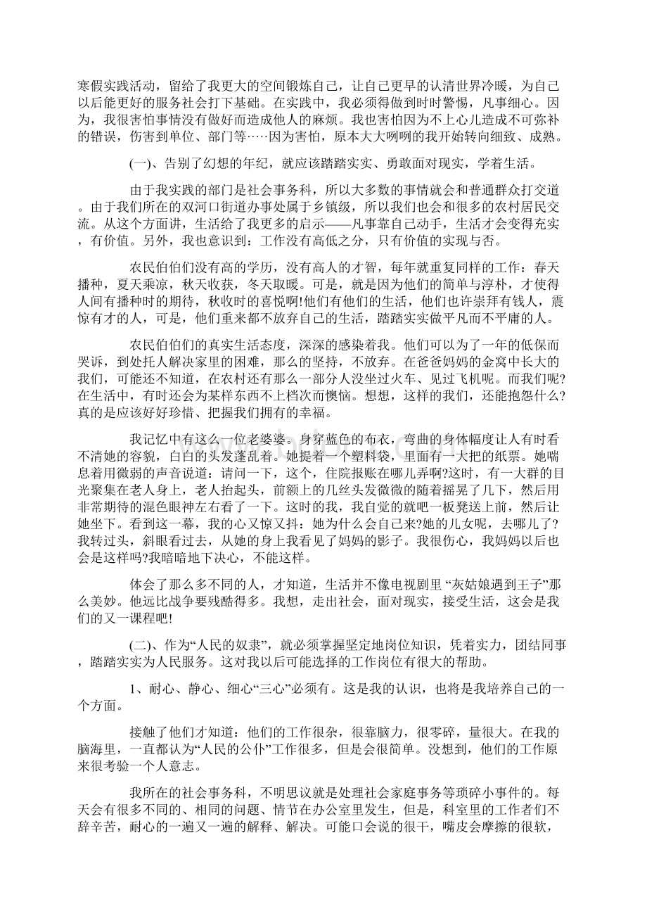 大学寒假实践报告格式与大学寒假社会实践报告汇编.docx_第2页