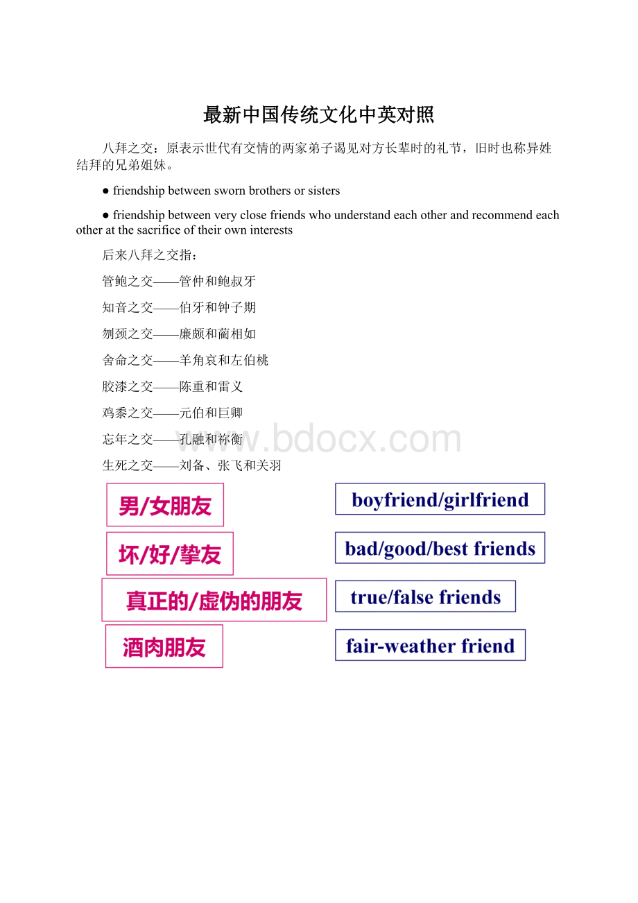 最新中国传统文化中英对照Word文档下载推荐.docx