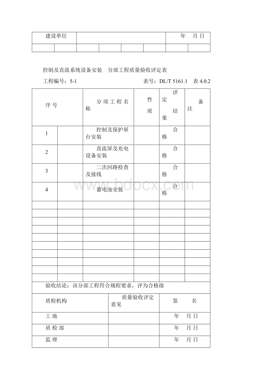 335kV配电装置安装 单位工程质量验收评定表.docx_第2页