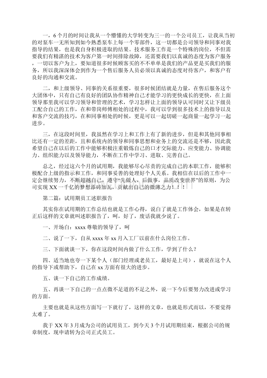 员工试用期述职报告Word文档格式.docx_第2页