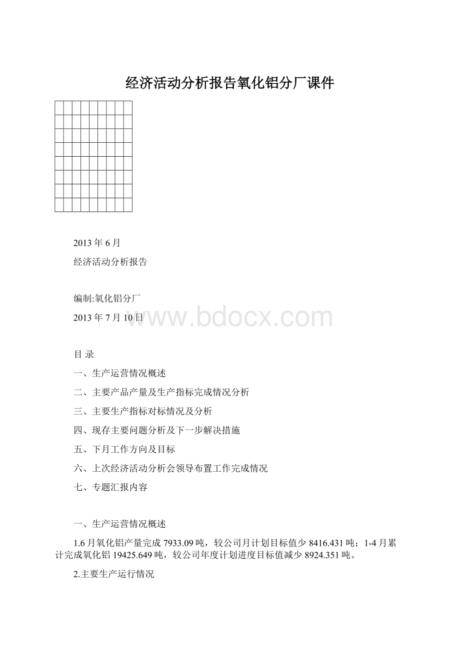 经济活动分析报告氧化铝分厂课件.docx_第1页