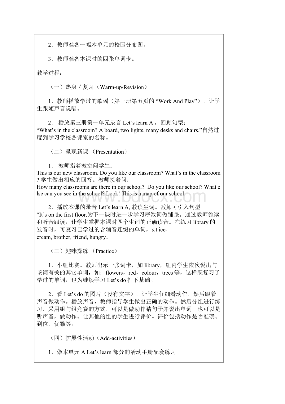 小学英语四年级下册教学教案.docx_第2页