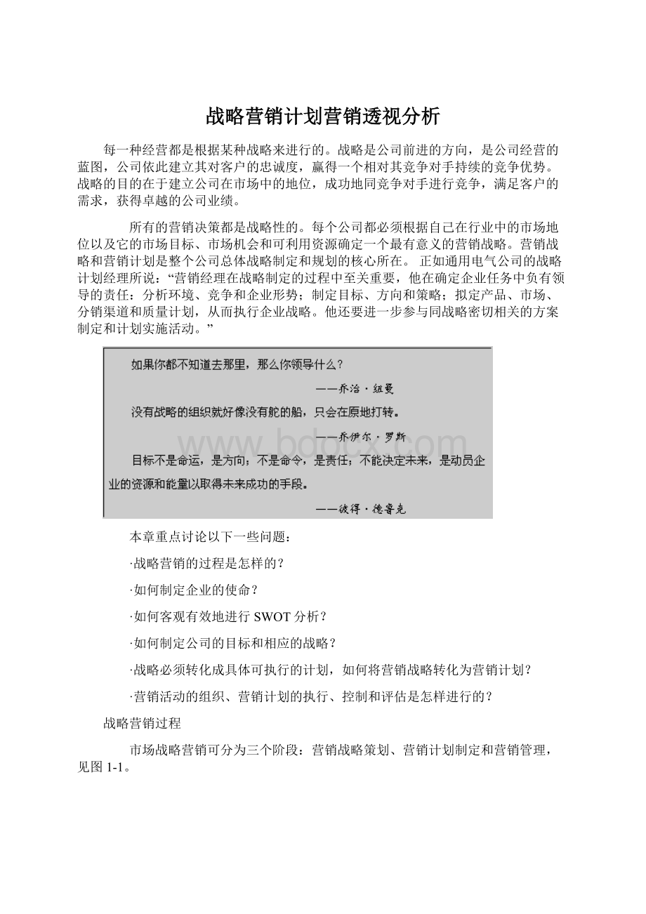 战略营销计划营销透视分析Word下载.docx