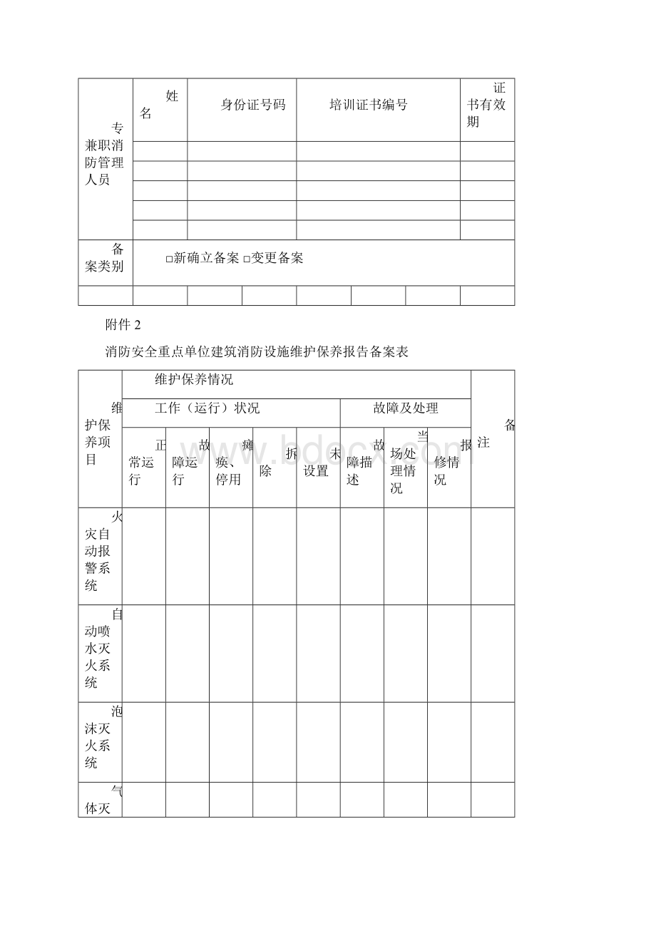 消防安全重点单位消防安全管理人员报告备案表.docx_第2页