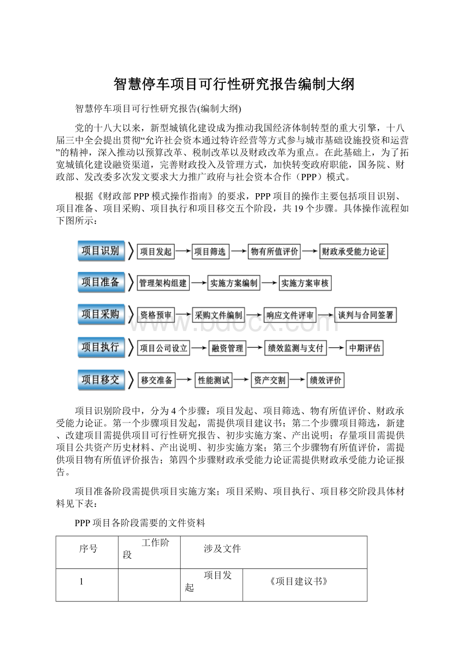 智慧停车项目可行性研究报告编制大纲.docx