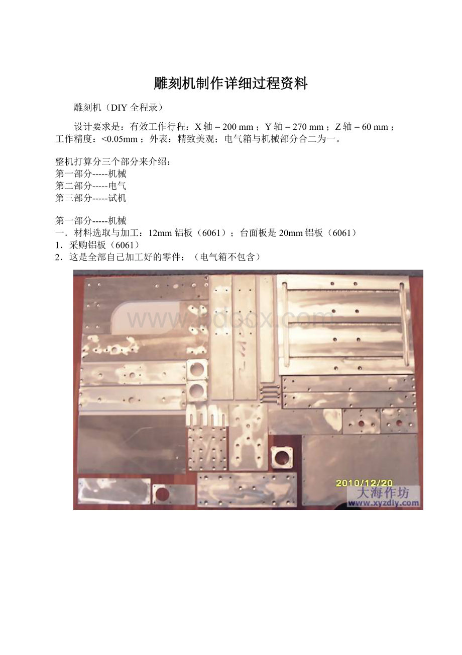 雕刻机制作详细过程资料.docx_第1页