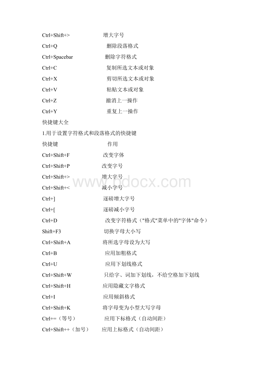 WORD办公软件操作快捷键大全.docx_第2页