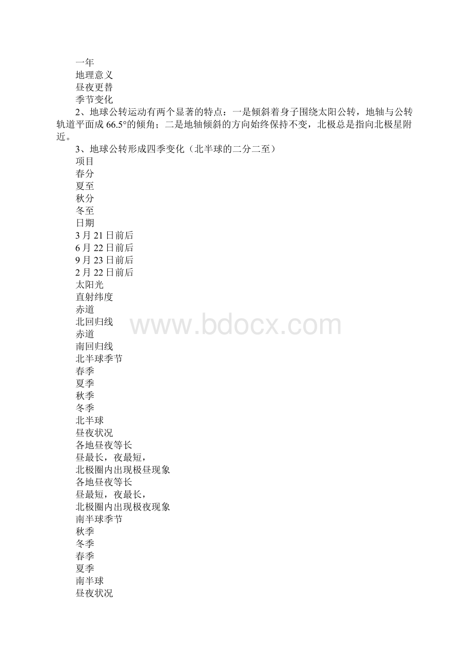 晋教版七年级地理上册第一章知识点归纳.docx_第3页