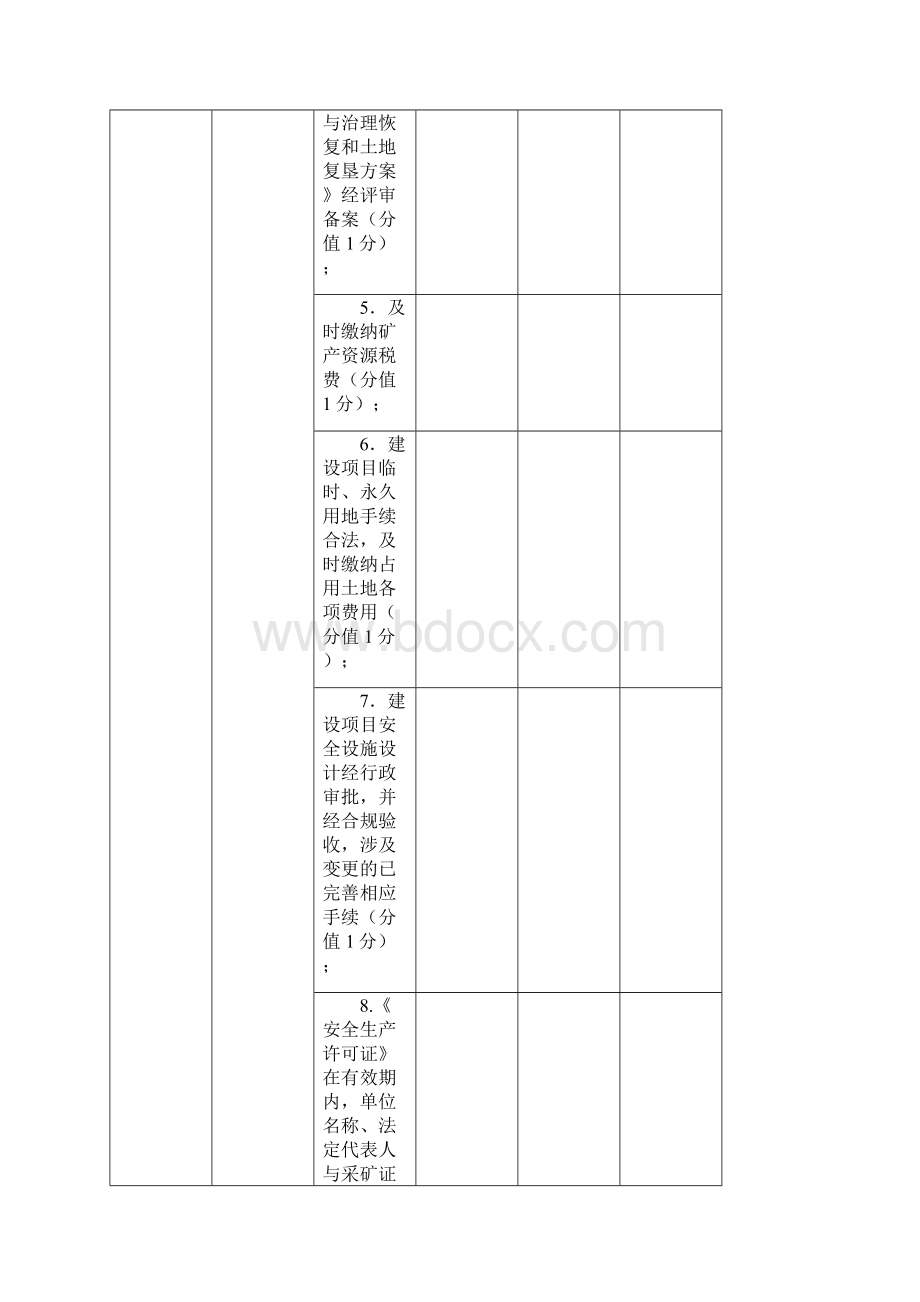 绿色矿山建设标准评分表Word格式.docx_第2页