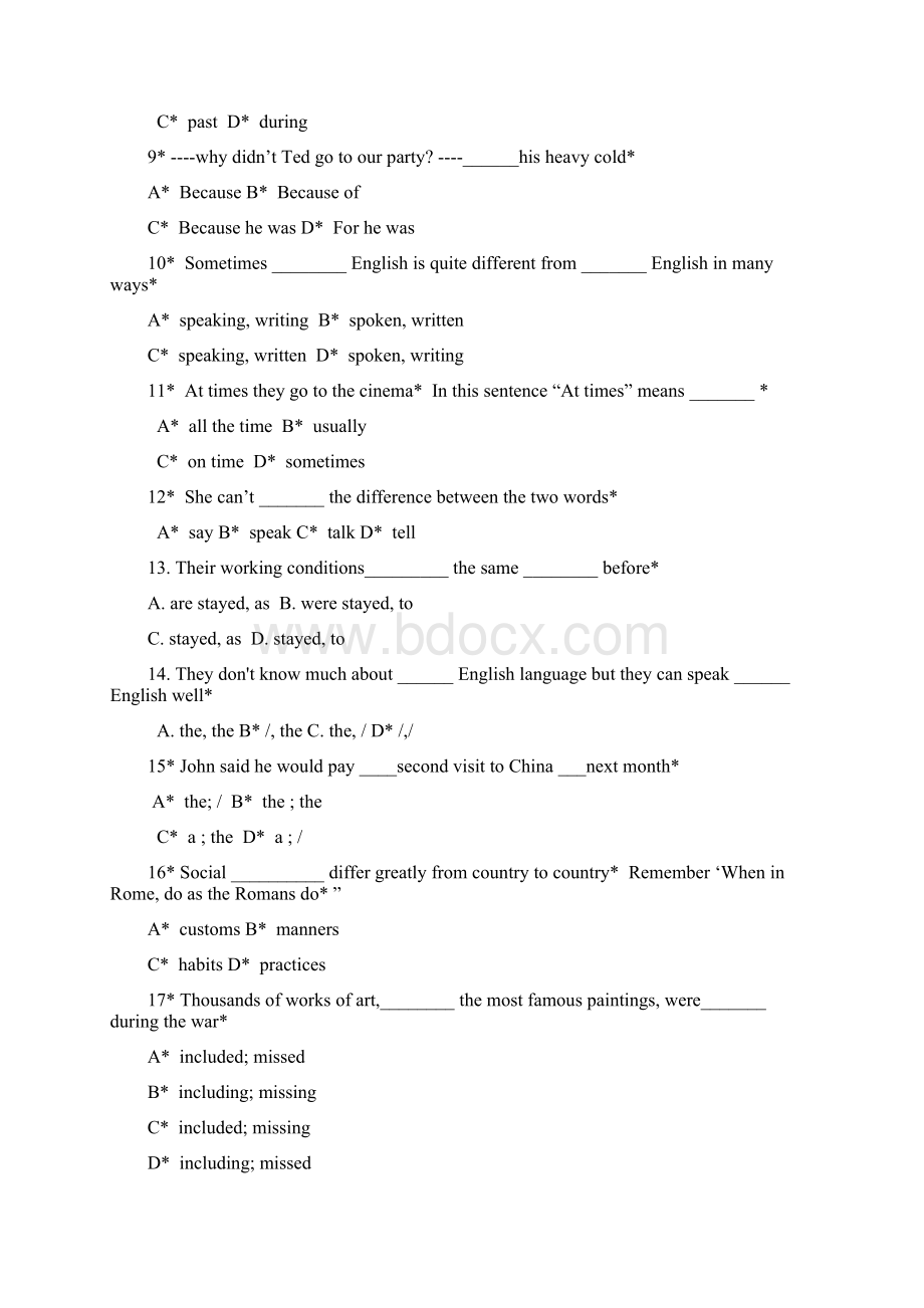 人教版高中英语必修1Unit 2 English around the world 单元综合评估测试新人教必修1.docx_第2页