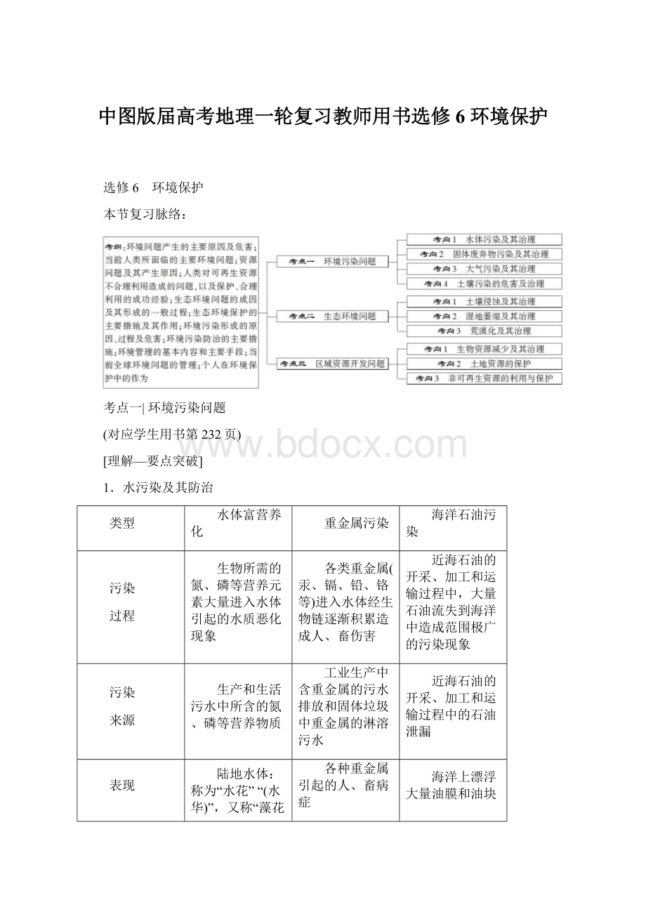 中图版届高考地理一轮复习教师用书选修6 环境保护.docx_第1页