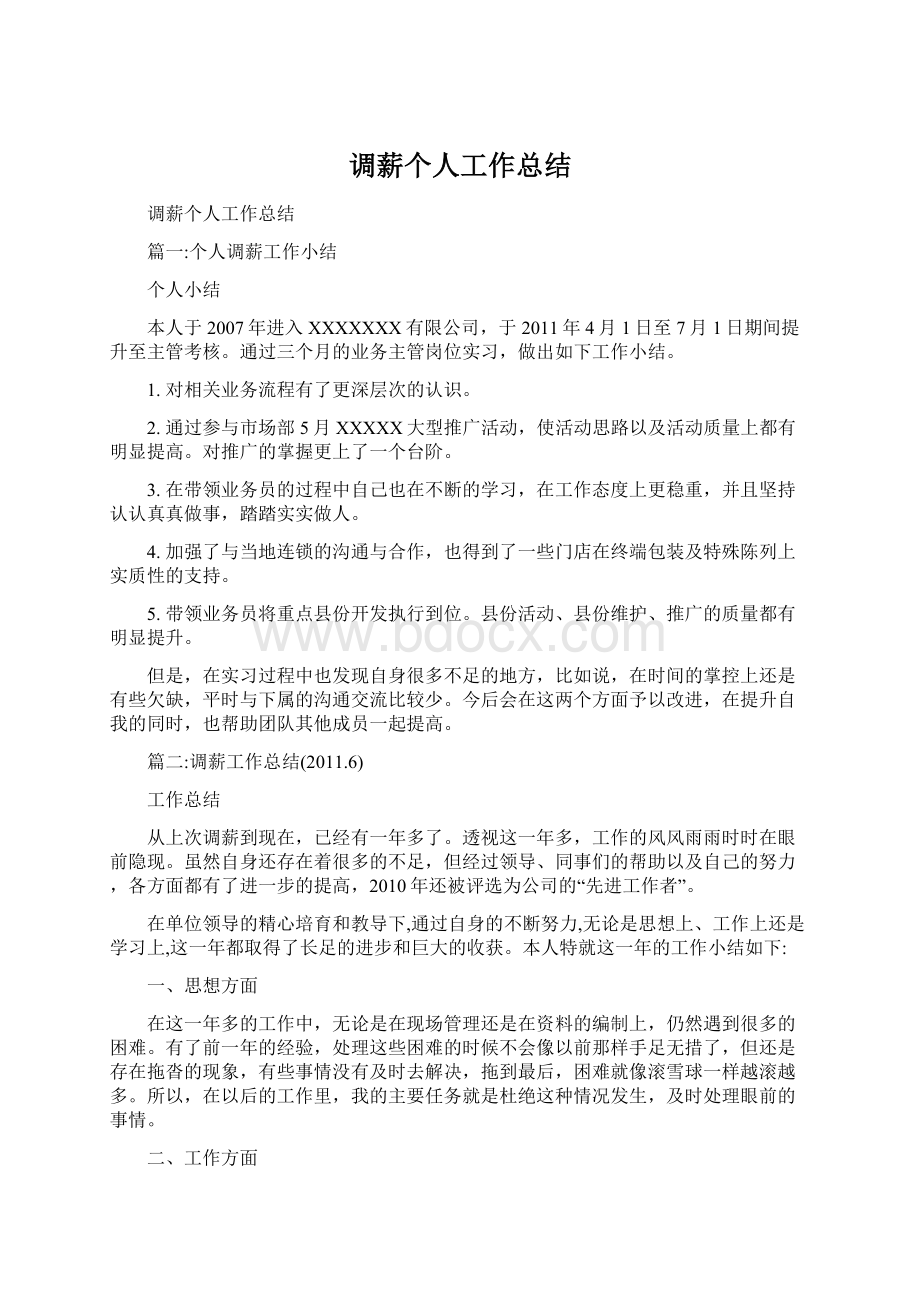 调薪个人工作总结.docx