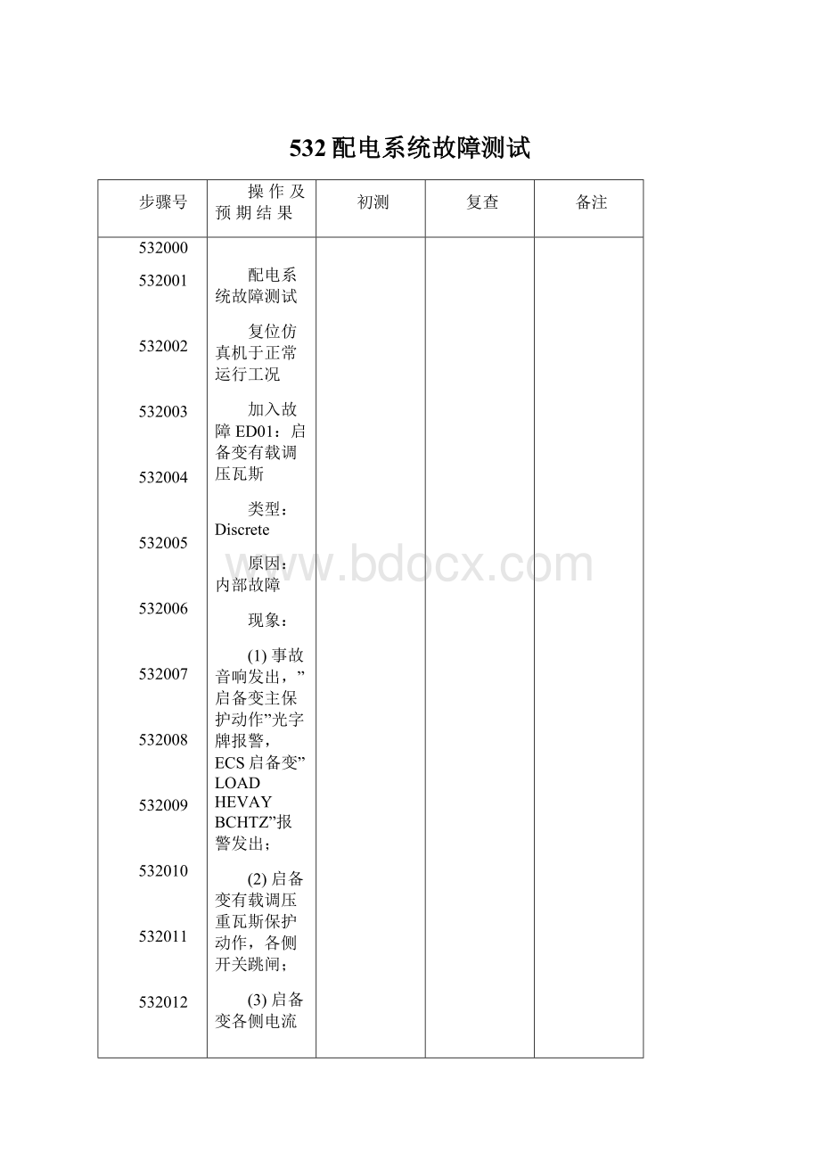 532配电系统故障测试文档格式.docx