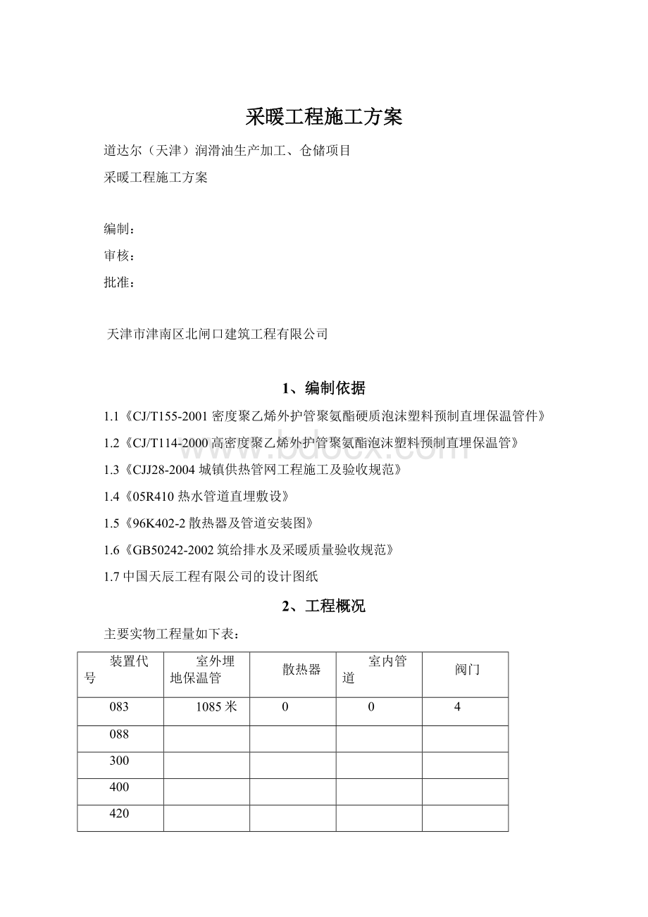 采暖工程施工方案.docx