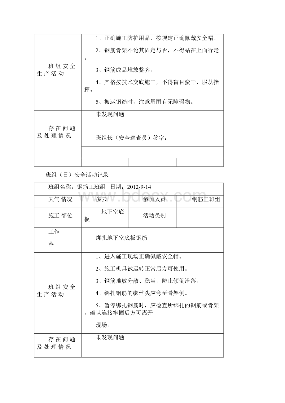 钢筋工班组日安全活动记录文稿.docx_第2页