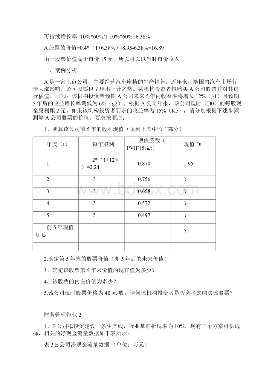 完整word版电大财务管理形考册习题+答案Word文件下载.docx_第3页