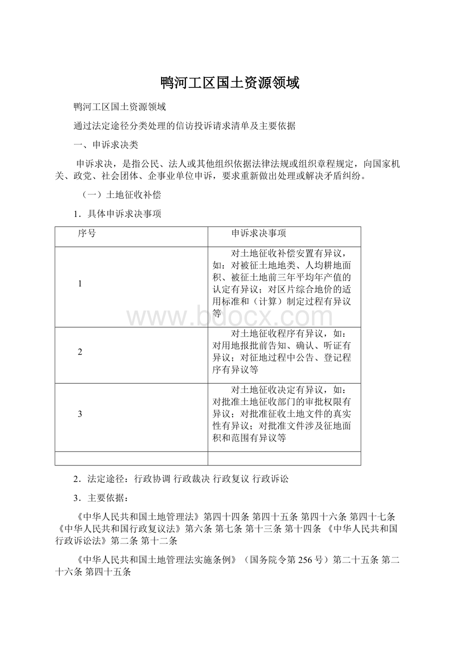 鸭河工区国土资源领域Word文档格式.docx