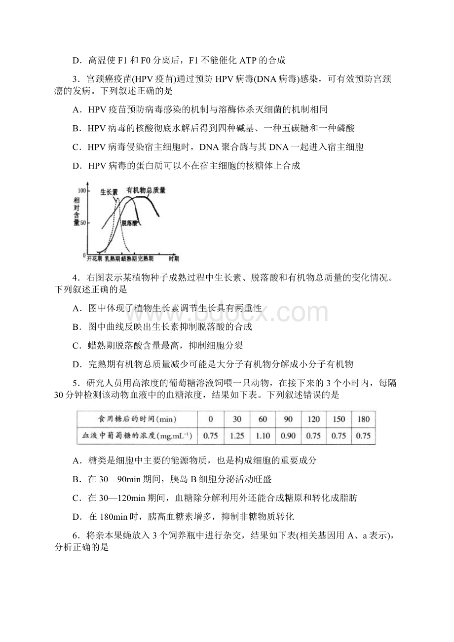 山东省泰安市届高三第一次质量检测理科综合试题及答案.docx_第2页