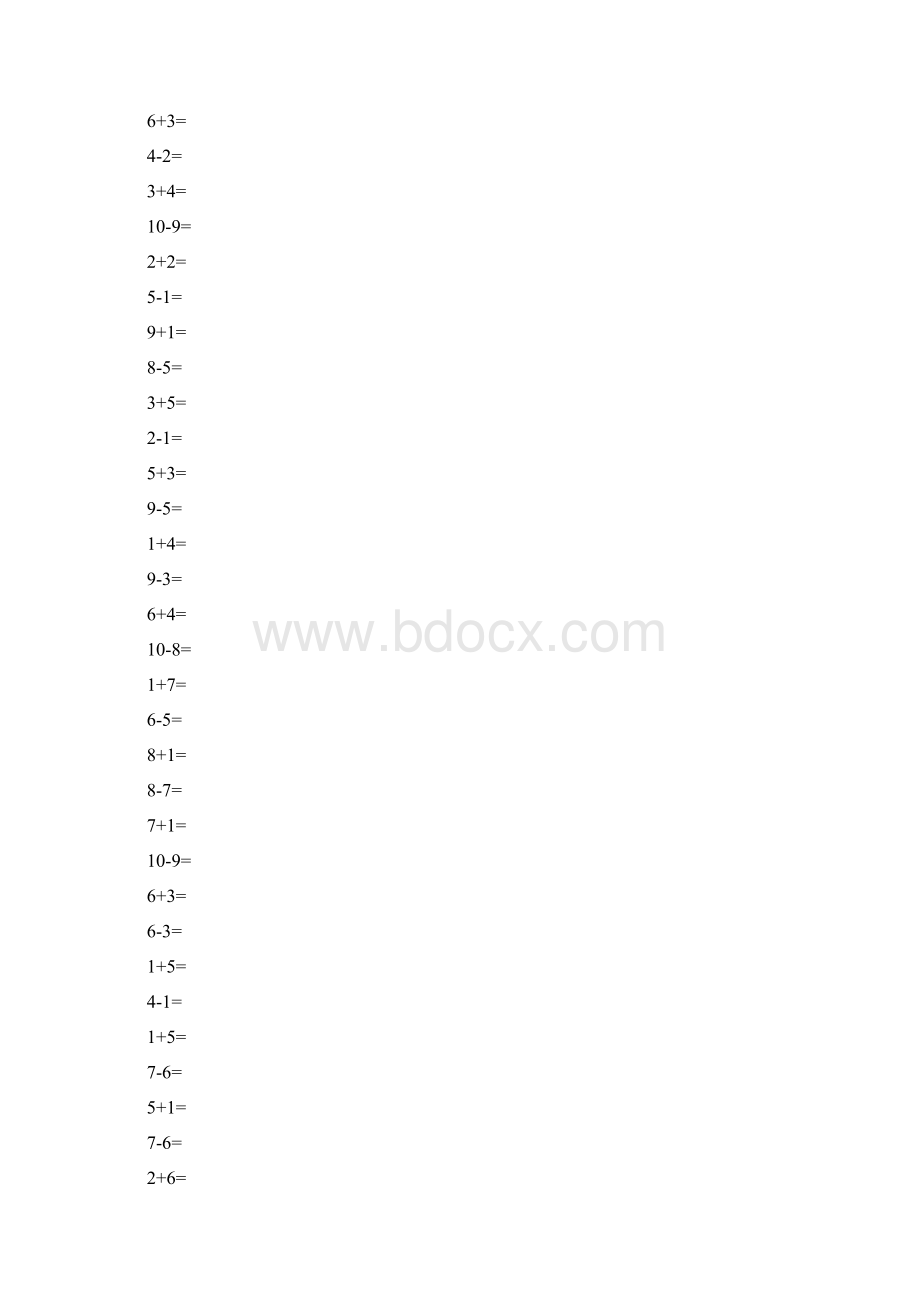 一年级数学上册口算练习40Word文档格式.docx_第2页