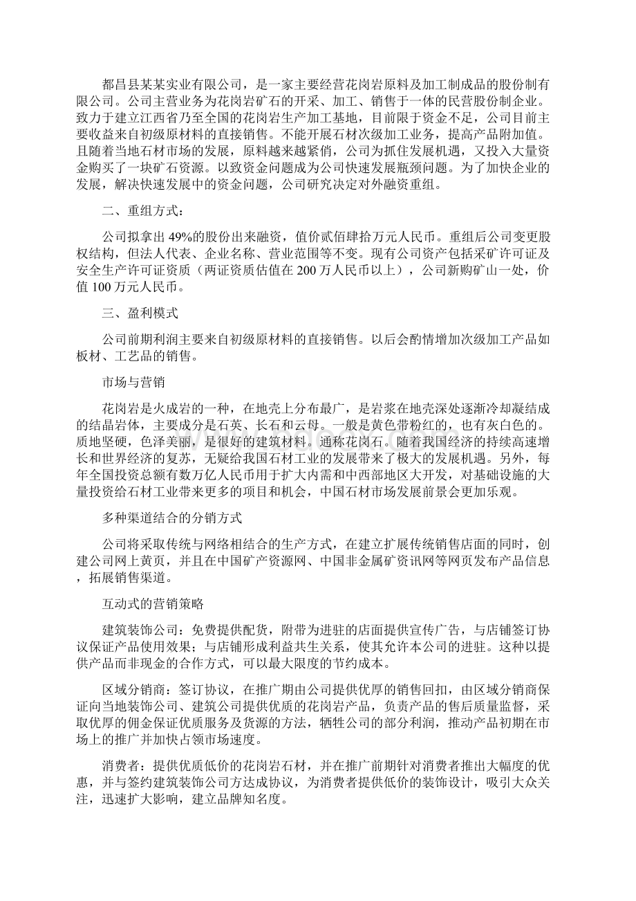 花岗岩石材开采商业计划书文档格式.docx_第2页