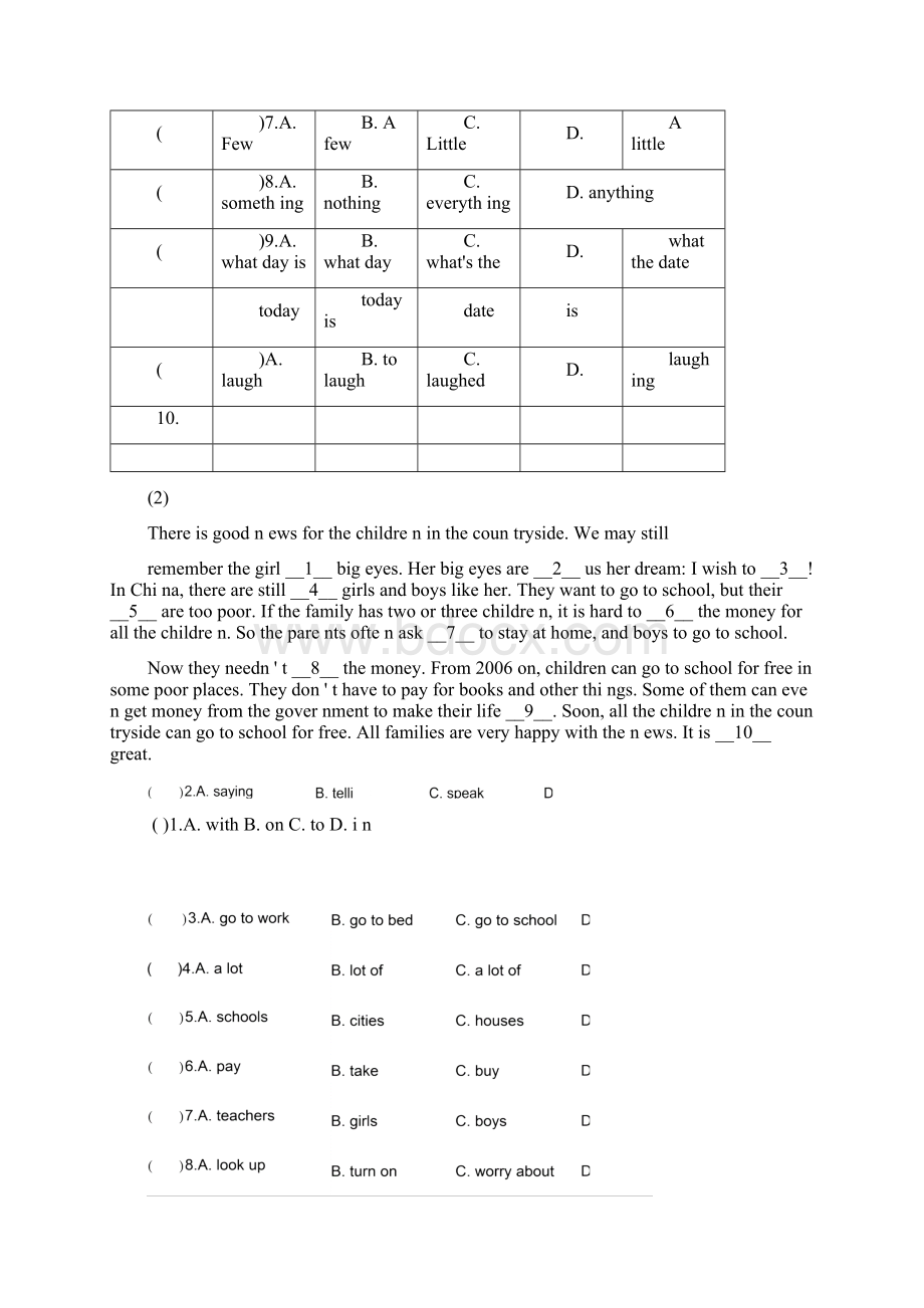 中考英语完形填空含答案.docx_第2页