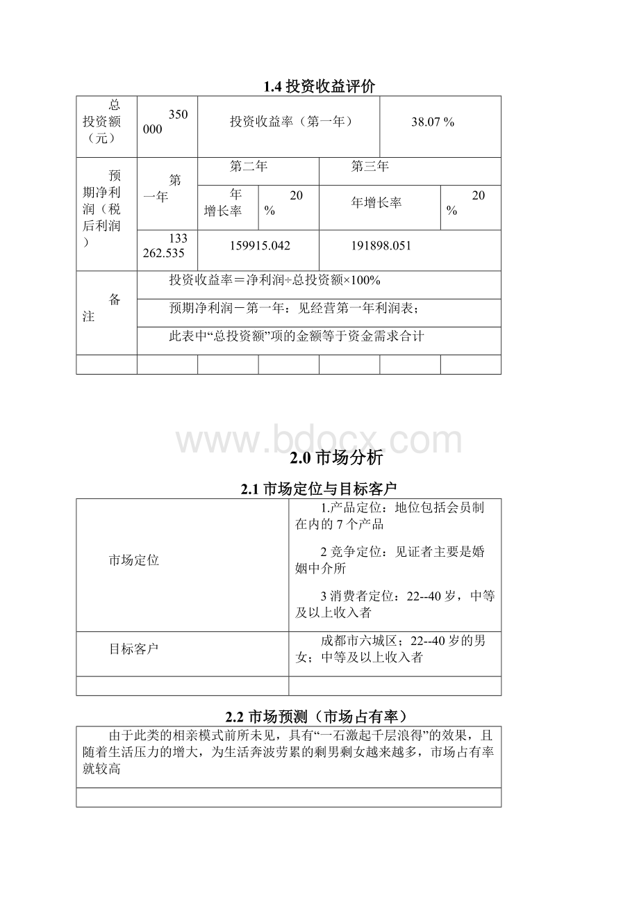 成都幸福工场相亲服务项目商业计划书Word文件下载.docx_第2页