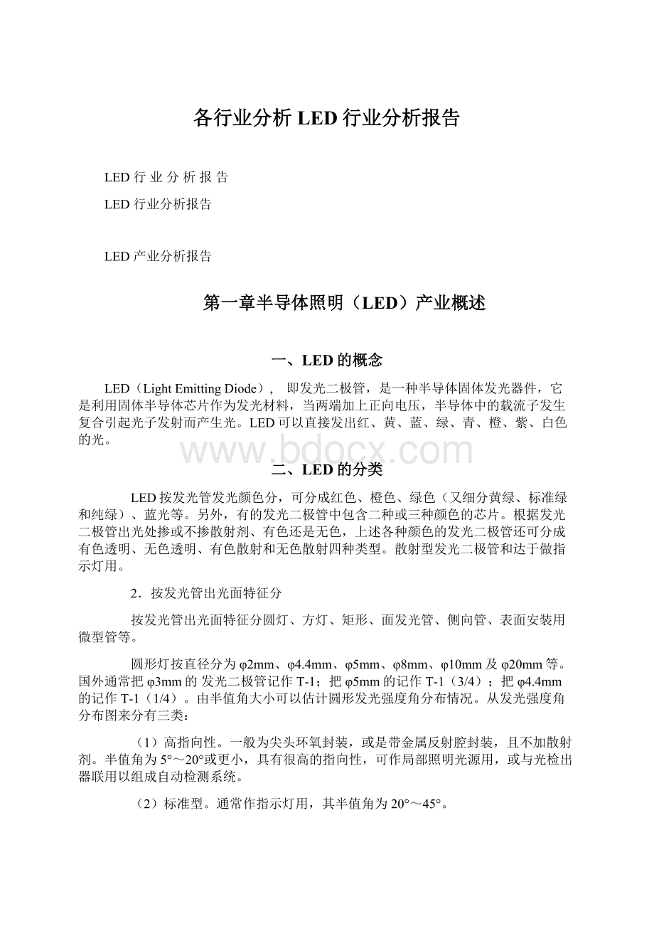 各行业分析LED行业分析报告Word格式.docx