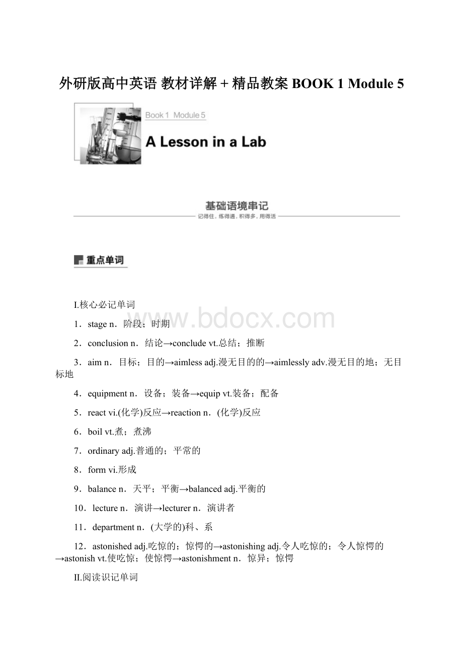 外研版高中英语 教材详解 + 精品教案 BOOK 1 Module 5Word文档格式.docx