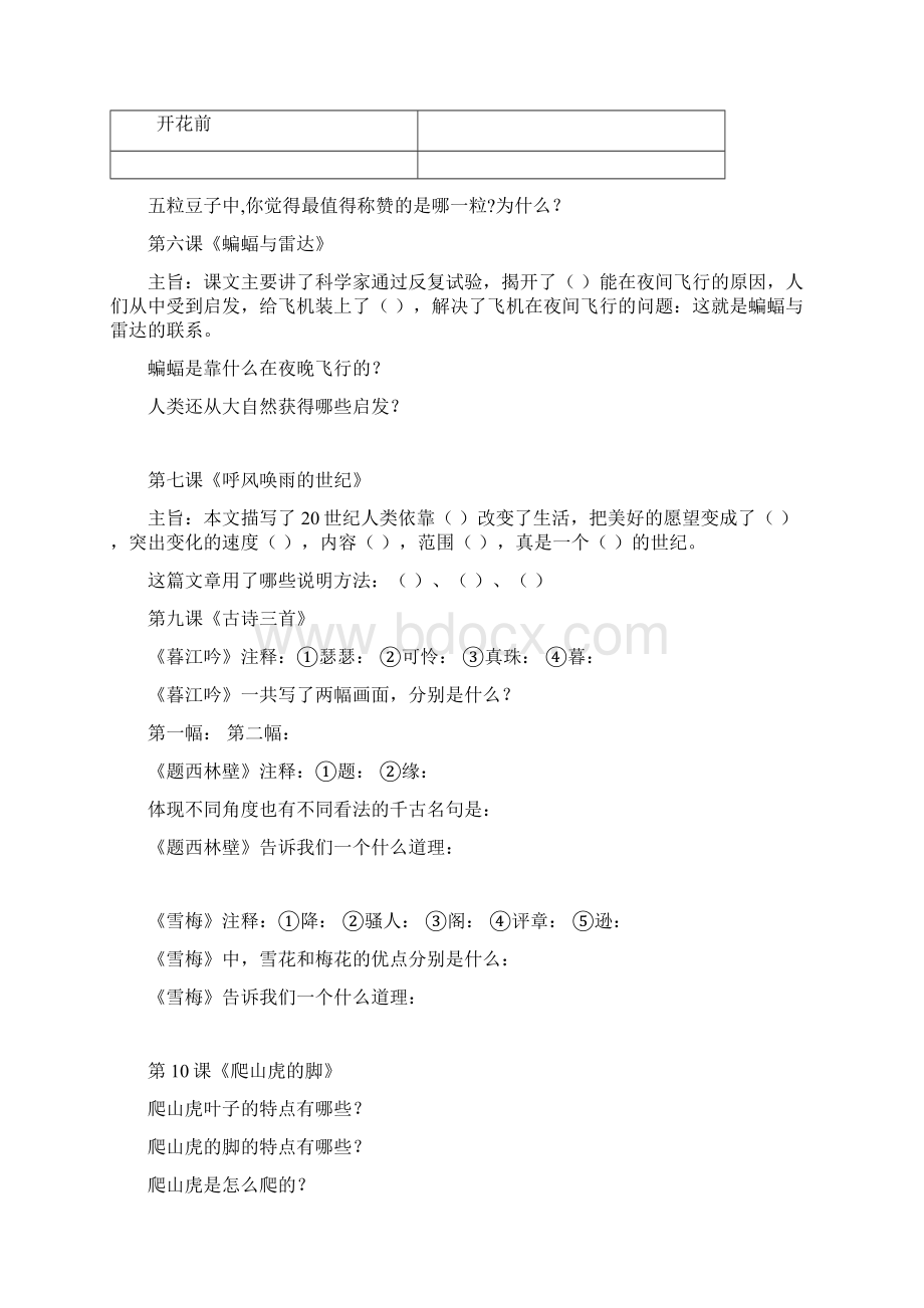 部编版四年级上册语文专题复习内容十五课文内容整理.docx_第2页