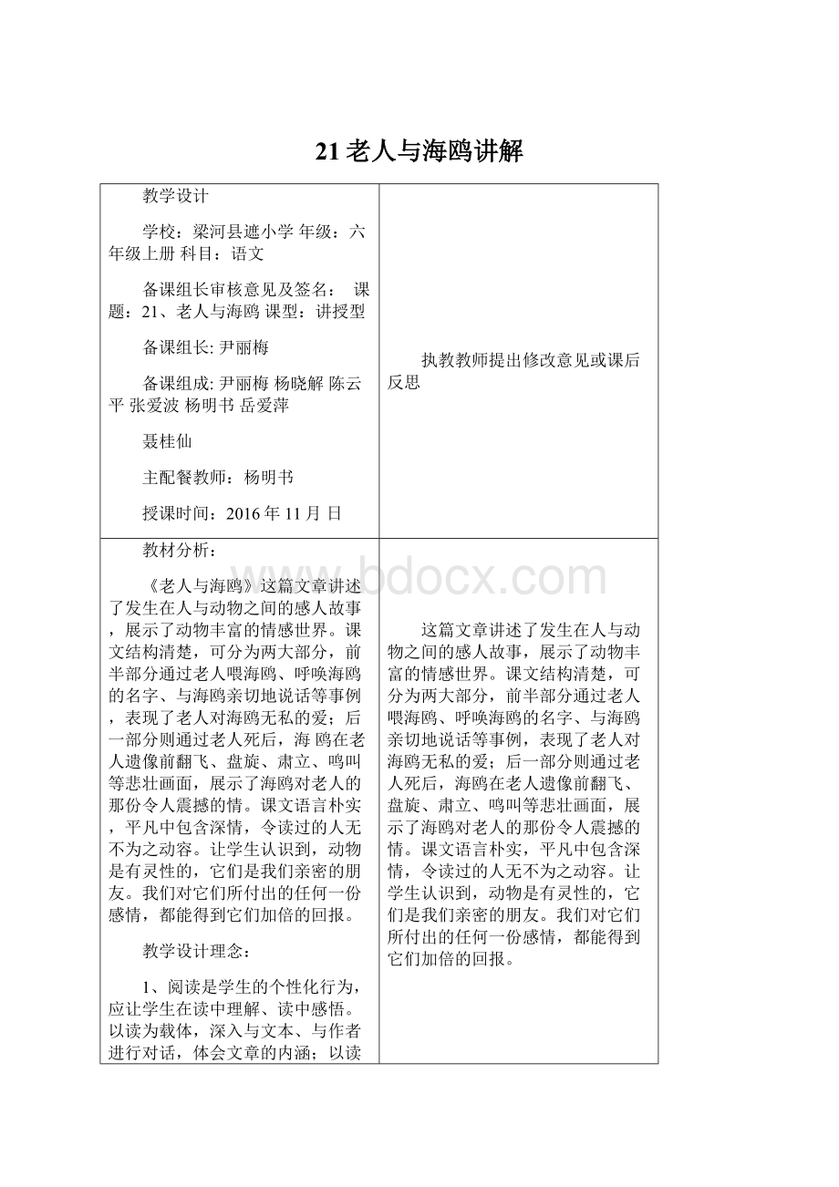 21老人与海鸥讲解Word格式文档下载.docx_第1页