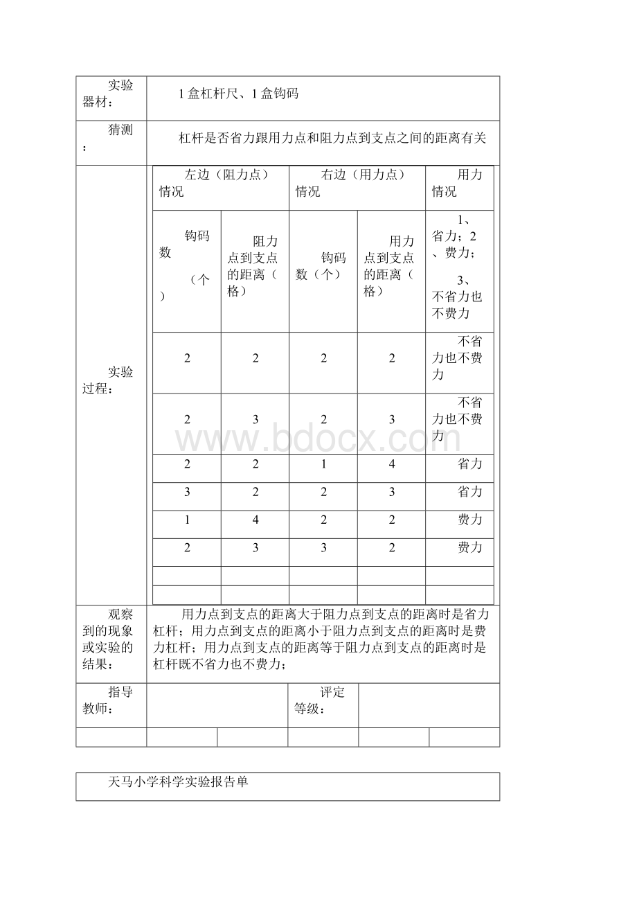 整理新教科版小学六年级上册科学实验报告全册doc.docx_第2页