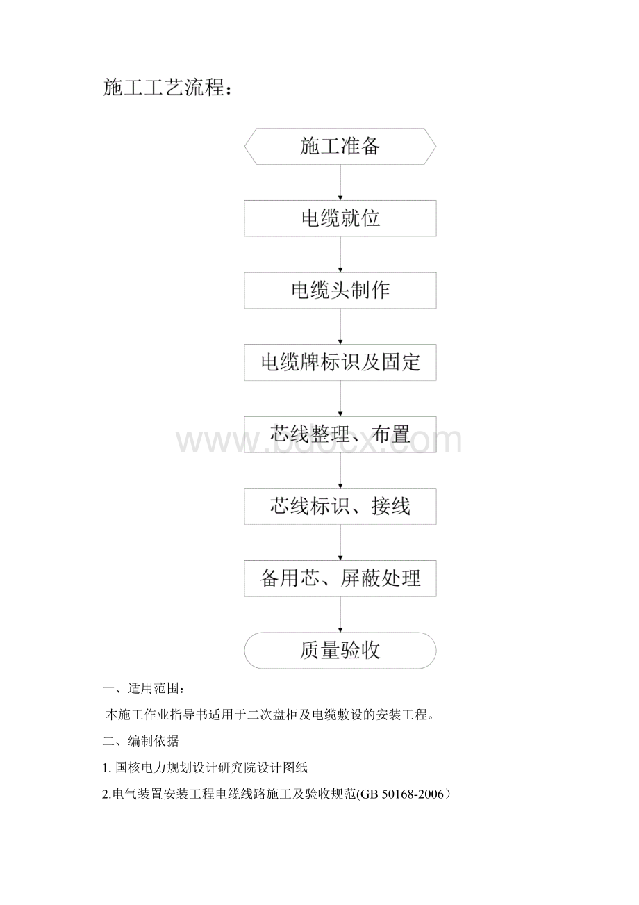 二次盘柜及电缆敷设接线施工作业指导书讲解Word格式文档下载.docx_第2页