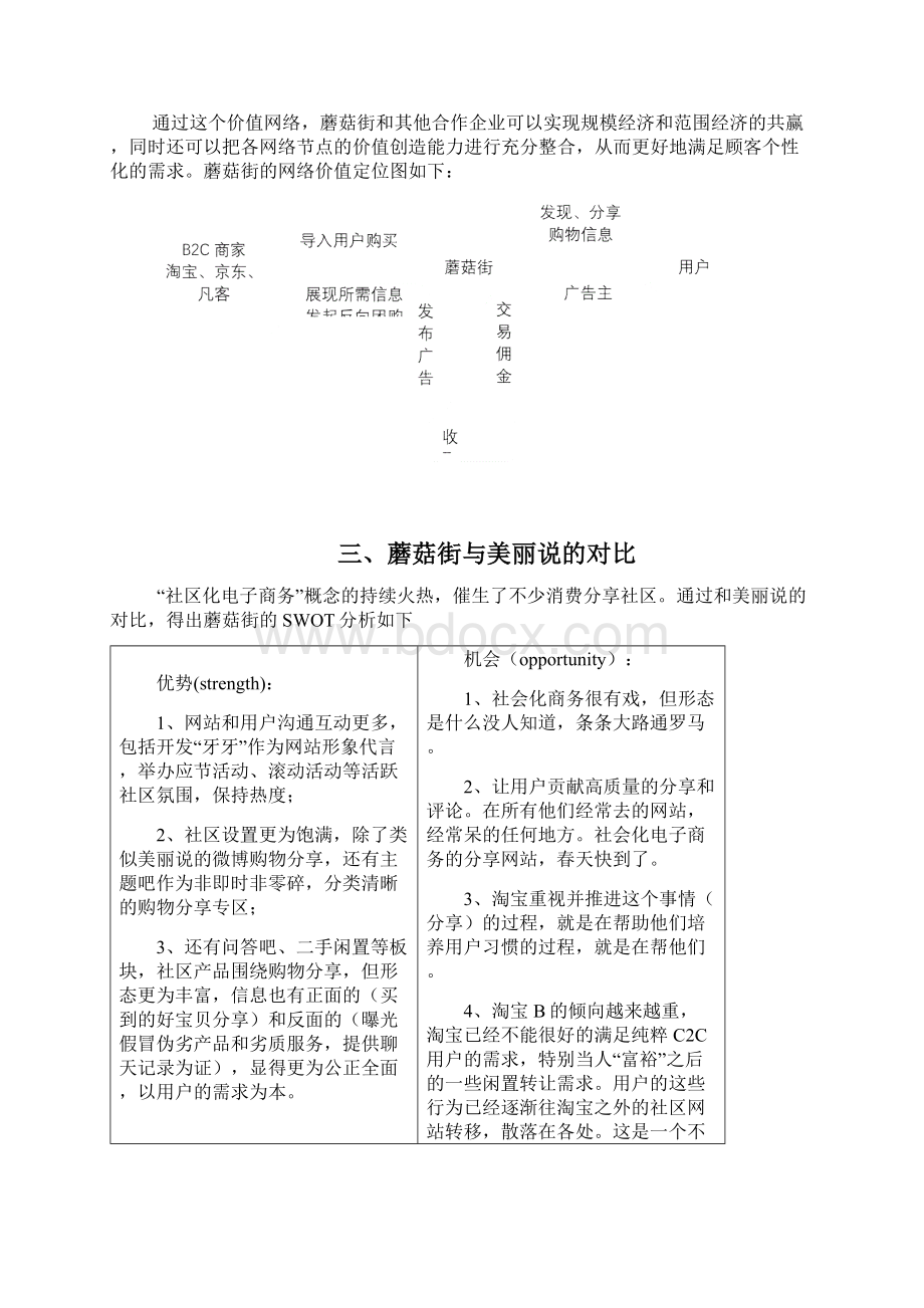 蘑菇街电子商务案例分析报告最终版1Word格式.docx_第3页