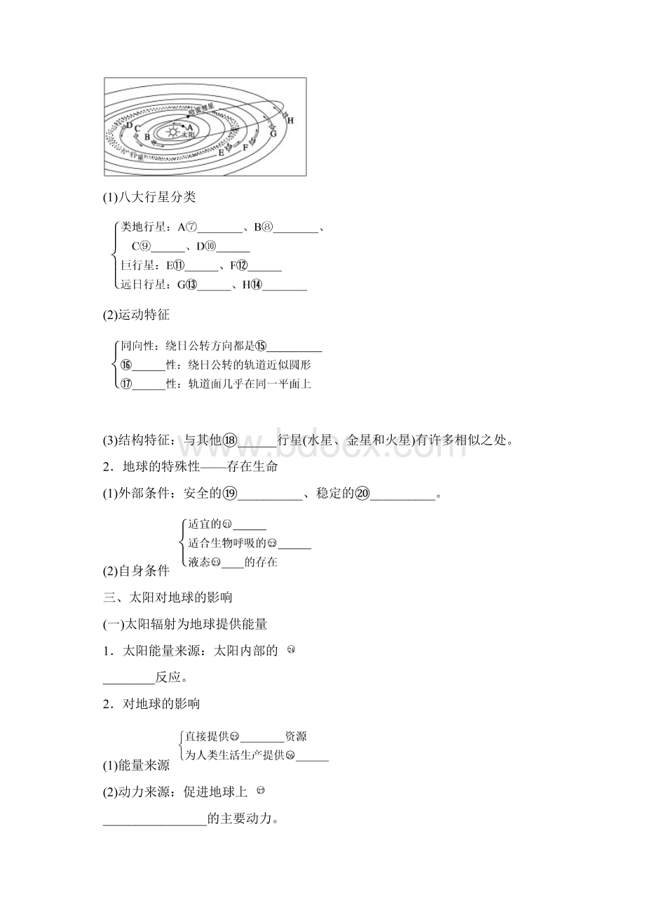 高考地理一轮复习学案3 宇宙中的地球和太阳对地球的影响Word下载.docx_第2页