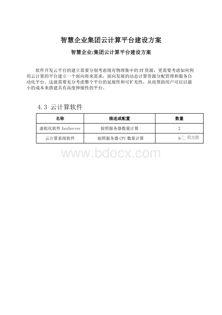 智慧企业集团云计算平台建设方案Word格式.docx