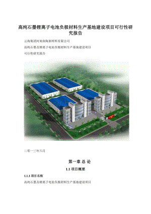 高纯石墨锂离子电池负极材料生产基地建设项目可行性研究报告Word格式.docx