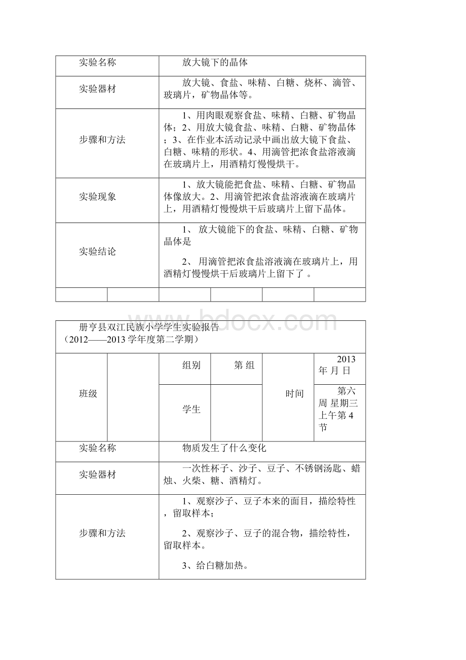 完整word版六年级下册科学实验报告单.docx_第2页