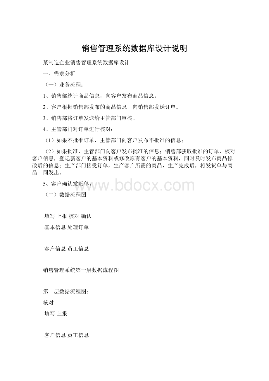 销售管理系统数据库设计说明.docx