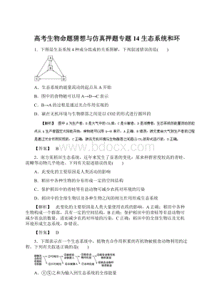 高考生物命题猜想与仿真押题专题14 生态系统和环Word文档格式.docx