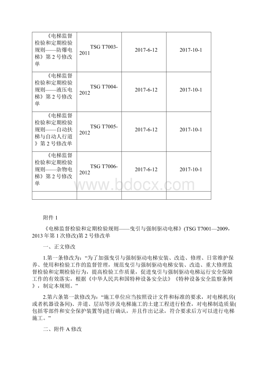 《电梯监督检验和定期检验规则曳引与强制驱动电梯》TSG T7001第1次修改第2号修改单.docx_第2页