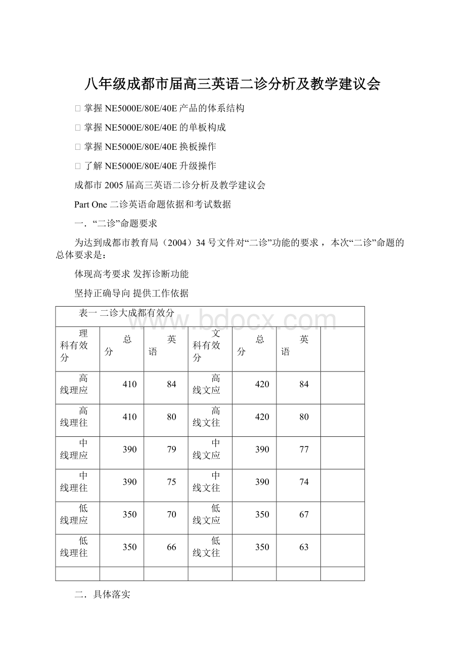 八年级成都市届高三英语二诊分析及教学建议会.docx_第1页