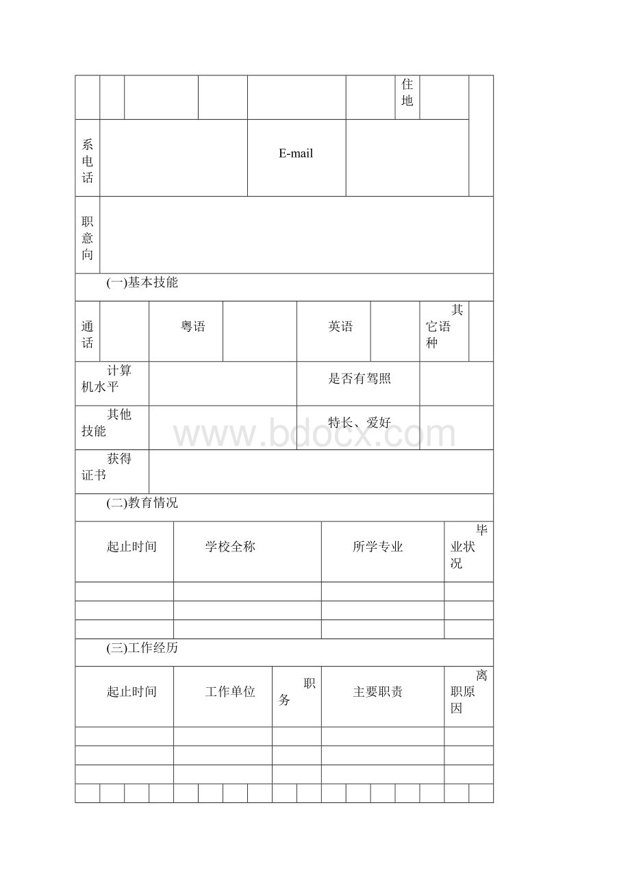 简历模板表格版Word文档格式.docx_第3页