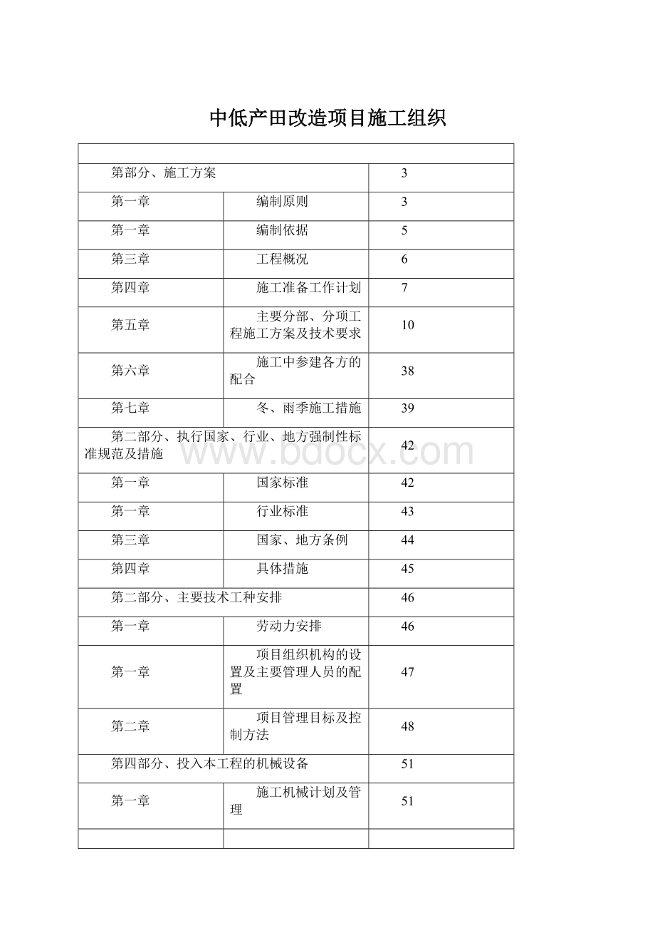 中低产田改造项目施工组织Word格式文档下载.docx