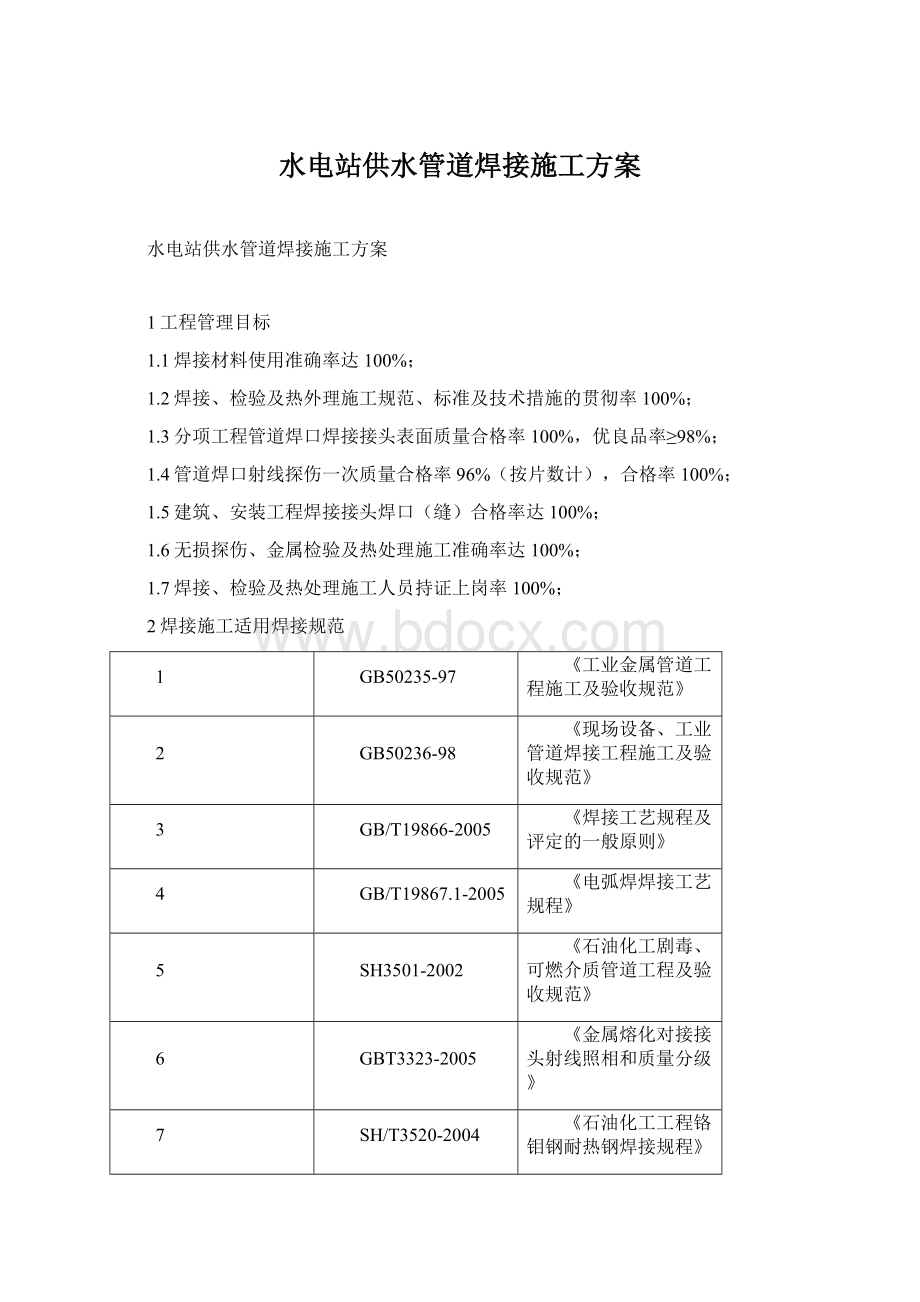 水电站供水管道焊接施工方案.docx