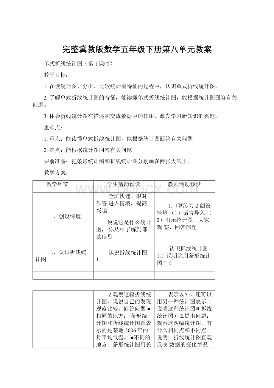 完整冀教版数学五年级下册第八单元教案.docx_第1页